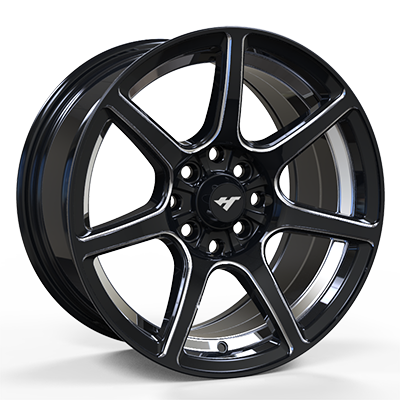 13X6.0 inch Black / Machine wheel rim