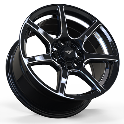 13X6.0 inch Black / Machine wheel rim