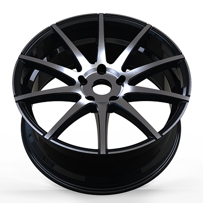 18X8.0 inch black machine face wheel rim