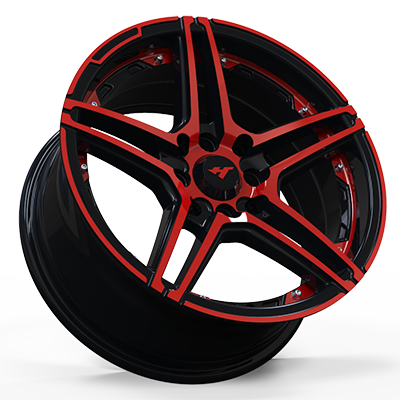 15X7.0 inch Red Face/Chrome Stud wheel rim