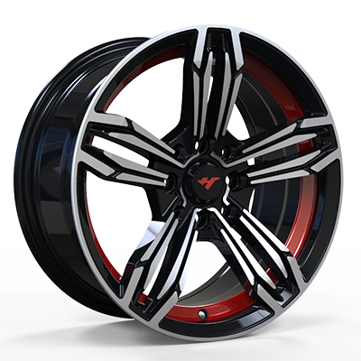 15X7.0 inch Black Machine Face wheel rim
