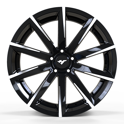22X10.5 inch Black / Machine Face wheel rim