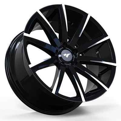 22X10.5 inch Black / Machine Face wheel rim