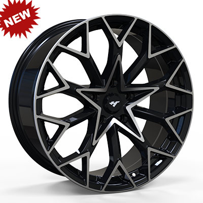 19X8.5 inch black machine face wheel rim