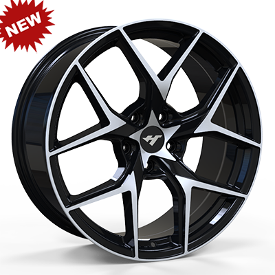 19X8.5 inch black machine face wheel rim