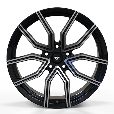 18X8.0 inch black machine face wheel rim