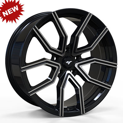 18X8.0 inch black machine face wheel rim