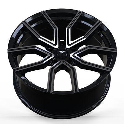 18X8.0 inch black machine face wheel rim