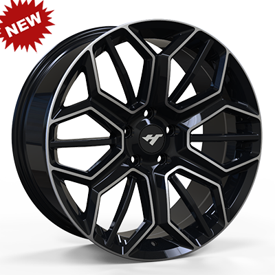 19X8.5 inch black machine face wheel rim