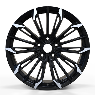 18X8.0 inch black machine face wheel rim