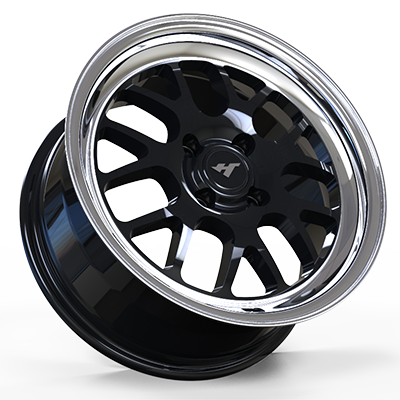 15X7.0 inch black / mirror wheel rim