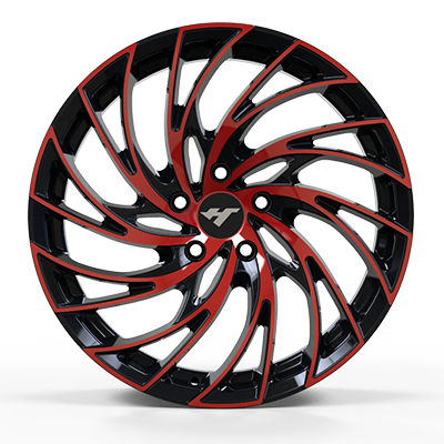 18X8.5 inch RED & BLACK wheel rim