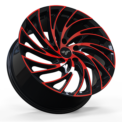 18X8.5 inch RED & BLACK wheel rim