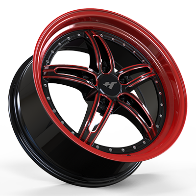 17X7.5 inch black & red wheel rim