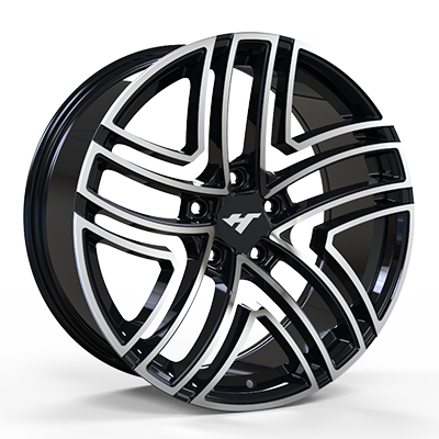 18X8.0 inch black machine face wheel rim