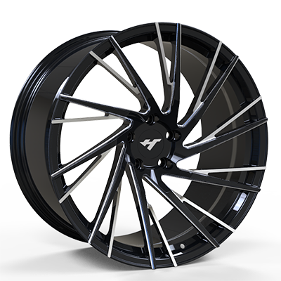 18X8.0 inch black machine face wheel rim