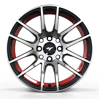 15X7.0 inch black / red wheel rim