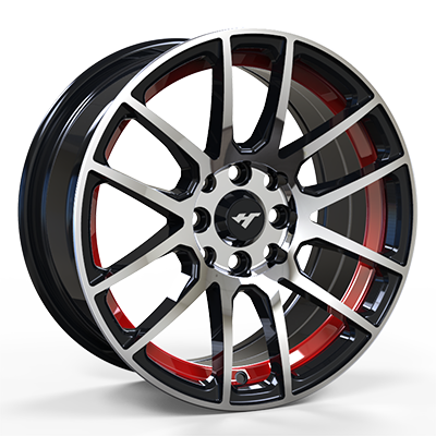 15X7.0 inch black / red wheel rim