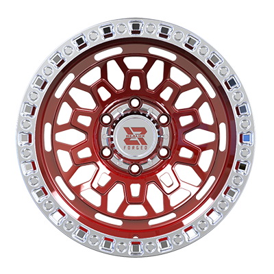 17X7.5 inch Red Machine Lip forged and custom wheel rim