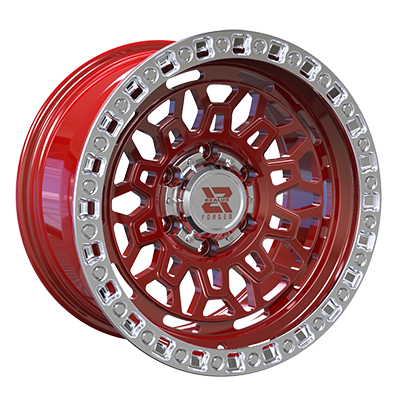 17X7.5 inch Red Machine Lip forged and custom wheel rim