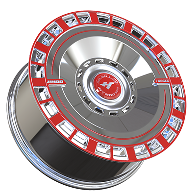 18X8.5 inch Chrome & Red forged and custom wheel rim
