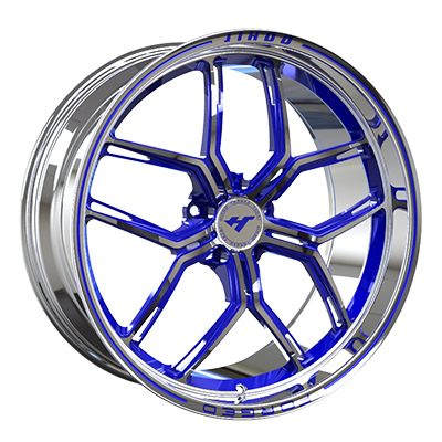 18X8.0 inch Chrome & Blue forged and custom wheel rim