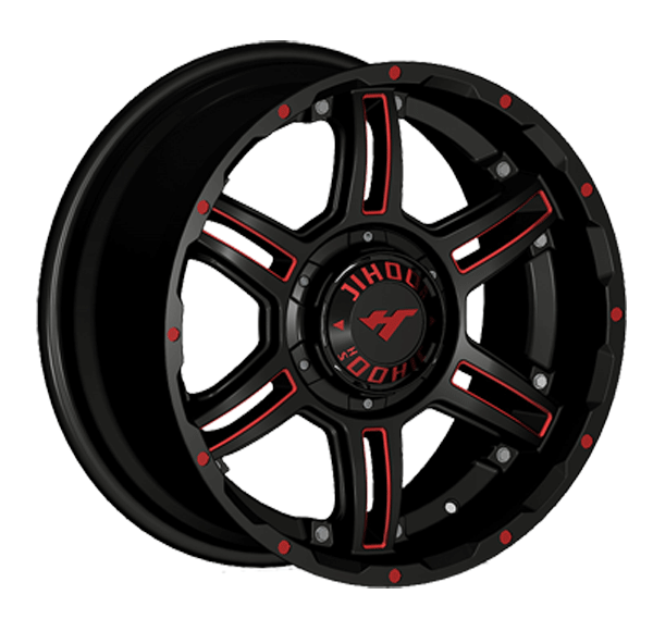 18X9.0 inch Semi Matte Black Milling Spoke/Chrome Stud wheel rim