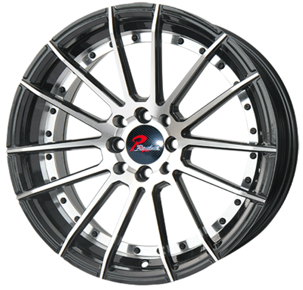 16X7.5 inch Semi Matte Black Milling face/black stud wheel rim