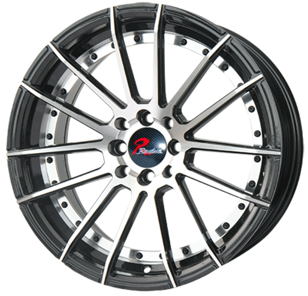 19X8.5 inch Semi Matte Black Milling face/black stud wheel rim